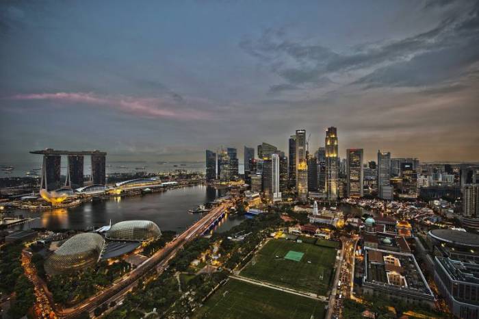 City Skyline View from Rooftop
